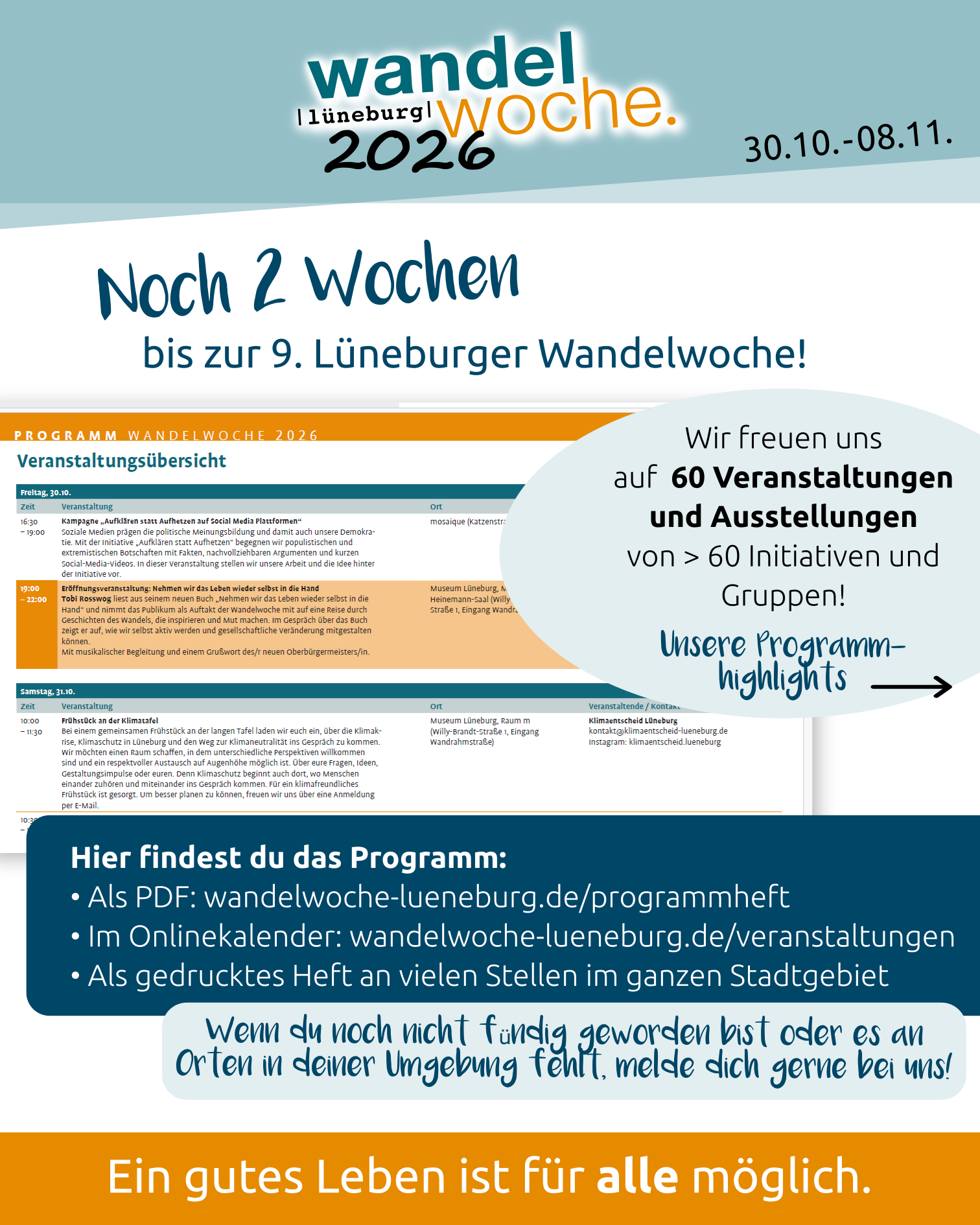 Die 9. Lüneburger Wandelwoche steht vor der Tür!